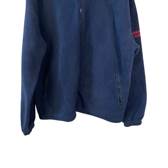 VTG Y2K CHARLES RIVER APPAREL Mens Full Zip Fleece Jacket Flag Blue 3XL Gorpcore - Picture 5 of 12